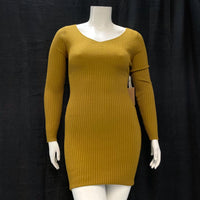 NWT Wmns Daily Practice ANTHROPOLOGIE Brown Backless Ribbed Sweater Dress Sz L