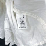 NWT Wmns LAUREN CONRAD White Polka Dot Short Puff Sleeve Ruffle Wrap Blouse Sz S