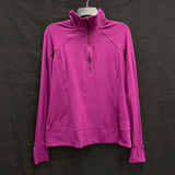 Wmns LULULEMON Purple Partial Zip Mock Neck Athletic Stretch Sweatshirt Sz 10