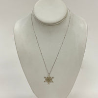 Sterling Silver 17.75" Openwork Snowflake Pendant Necklace, 3.8g