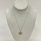 Sterling Silver 17.75" Openwork Snowflake Pendant Necklace, 3.8g