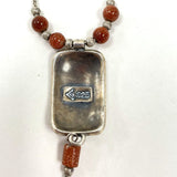 SILPADA Sterling Silver 925 Sandstone & Rectangle Oxidized Necklace N1190 - 16"