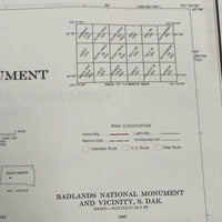 Pair of 1960 USGS S Dakota Badlands Natl Monument Plat Maps - Polyconic Proj