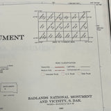 Pair of 1960 USGS S Dakota Badlands Natl Monument Plat Maps - Polyconic Proj