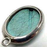 Sterling Silver Oval Cut Turquoise Pendant, 12.67g