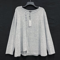 NWT Wmns SHANA Gray Heather Asysemtric Soft Knit Long Sleeve Top Sz XL MSRP$78
