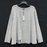 NWT Wmns SHANA Gray Heather Asysemtric Soft Knit Long Sleeve Top Sz XL MSRP$78