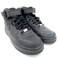 Nike Black Air Force 1 Mid '07 Sneakers w/ Laces, Hook and Loop Closure Men's 10