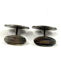 Antique Dutch 835 Silver Patterned Cuff Links In Original Rotterdam Box, 9.84g