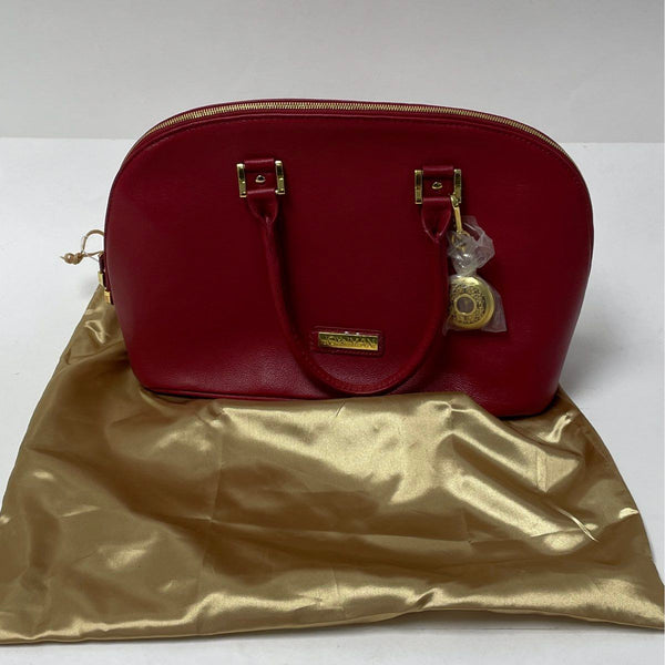 Joy & Iman Red Leather Footed Satchel & Watch Set New in Bag!
