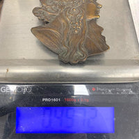 VNTG 70s Alphonse Mucha Art Nouveau Repro Bergamot Brass Works E-60 Belt Buckle