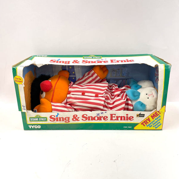 VNTG NOS Tyco Sesame Street Sing & Snore Talking Ernie Stuffed Doll