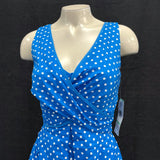 NWT Wmns NINE WEST Blue Polka Dot Pin-Up Sleeveless A-Line Dress Sz 8 MSRP$99