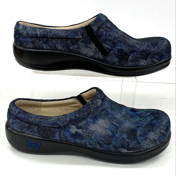 Alegria KAY-673 Blue & Black Leather Slip On Comfort Shoes Eu Sz 40