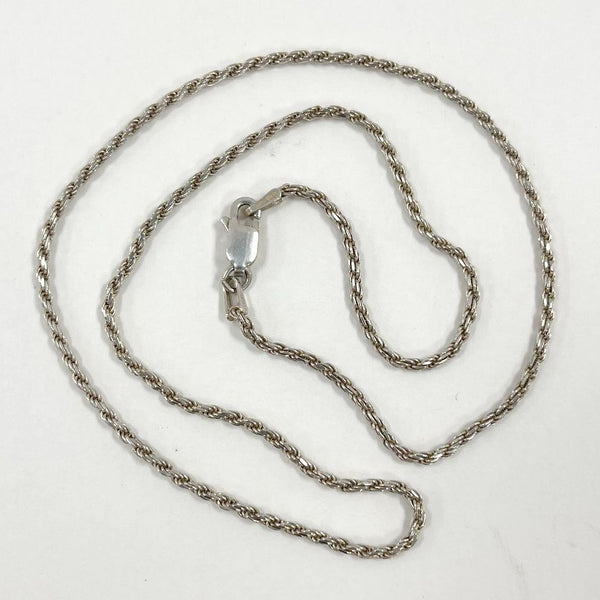 Sterling Silver 16” Long 1.5mm Wide Rope Chain With Polished Ends, 4.04g