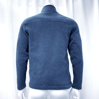 Mens The North Face Navy Blue Partial Zip Turtleneck Knit Sweater Sz L