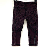 Lululemon Pink Black Patterned Cropped Leggings Women’s Sz 6