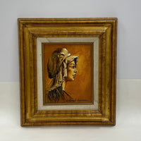 Female Profile Art Impasto Oil on Canvas by WI artist Ellen Sprogø-Topelmann