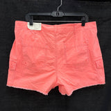 NWT Wmns AMERICAN EAGLE Pink Cut Off Raw Hem 90s Boyfriend Cargo Shorts Sz 14