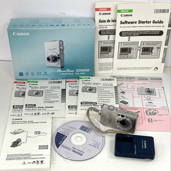 Canon PowerShot SD600 Digital ELPH 6.0 MP Camera-Tested/Working