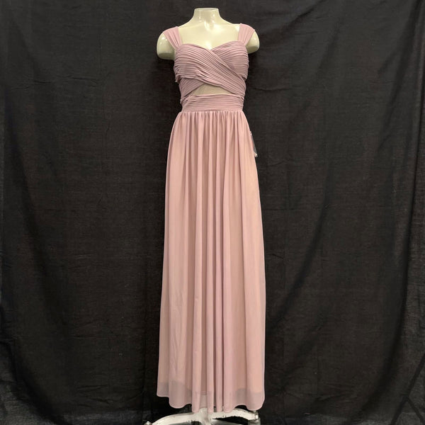 NWT Wmns BIRDY GREY Mauve Pink Mesh Overlay Elsye Formal Dress w/ Pockets Sz L