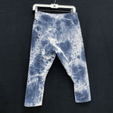 Wmns LULULEMON Blue White Marble Dye Wunder Under High Rise Crop Leggings Sz 12