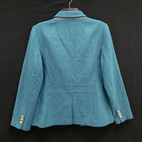 NWT Wmns TALBOTS Wool Blend Blue Single Breasted Blazer Jacket Sz 10 MSRP$189