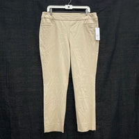 NWT Wmns SOFT SURROUNDINGS Khaki Superla Pull On Straight Leg Pants Sz L Petite