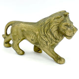 Vintage Brass Prowling Lion Figurine Sculpture 4.5" Tall