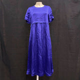 NWT Wmns Maeve ANTHROPOLOGIE Purple-ish Blue Satin Midi Dress Sz XS MSRP$148