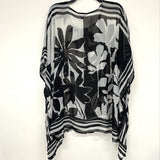 NWT Laura Ashley Black White Patterned See Through Blouse Women’s Sz XL