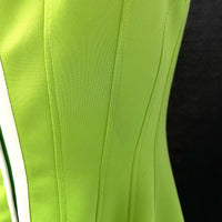 Wmns BETSEY JOHNSON Lime Green Retro Sleeveless Pleated Zip Up A-Line Dress Sz 4