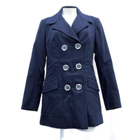 Wmns Vintage GIMTEX ENGLAND Navy Blue Double Breasted Pea Coat Jacket 36" Bust