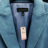 NWT Wmns TALBOTS Wool Blend Blue Single Breasted Blazer Jacket Sz 10 MSRP$189