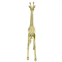 Vintage Polished Brass Giraffe Figurine Sculpture 11.5" Tall