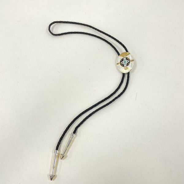 Montana Silversmiths 38" 2-Tone Southwestern-Style Bolo Tie With Bullet Tips
