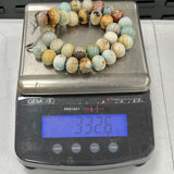 Sterling Toggled 25" Knotted 20mm Peruvian Opal Beaded Statement Necklace