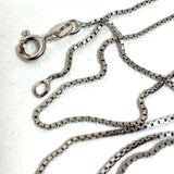 30" Sterling Silver 0.9mm Dainty Box Chain Necklace, 3.76g