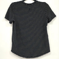 Lululemon Black White Striped Short Sleeve Athletic Shirt Women’s Sz 4