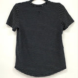 Lululemon Black White Striped Short Sleeve Athletic Shirt Women’s Sz 4