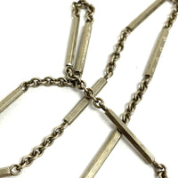 Vintage 14" 14K White Gold Watch Fob Chain, 9.65g