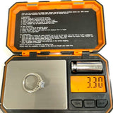 Sterling Silver Sz. 10 Cathedral-Style Blue Topaz CZ Halo Ring, 3.30g