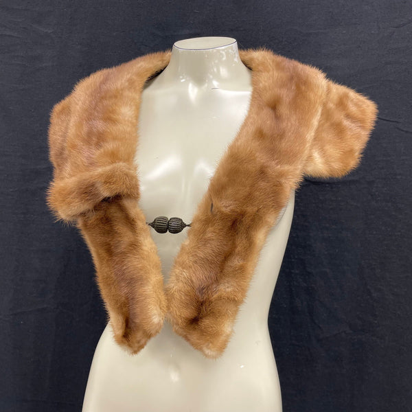 50s 60s Vintage FORT ATKINSON FUR CO. Genuine Mink Fur Cape Shawl Stole Scarf