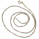 Sterling Silver 18" Beaded Station-Style Snake Chain, 4.51g