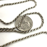 23.75" Sterling Silver 1.8mm French Rope Chain Necklace, 7.67g