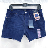 NWT Wmns GAP Blue Corduroy Denim Look Cut Off Shorts Sz 6 MSRP$49.95