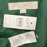 NWT Loft Ruffle Neckline Green Cotton Eyelet Lace Midi Dress Women’s Sz 10