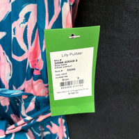 NWT Wmns LILLY PULITZER Blue & Pink Patterned Ruffle Emilea Jumpsuit Sz S