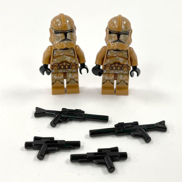 2x LEGO Star Wars sw0606; Clone Trooper (Phase 2) - Geonosis Camouflage, Scowl