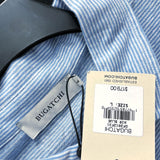 NWT Mens BUGATCHI Hemp Blend Blue Striped Short Sleeve Polo Shirt Sz L MSRP$179